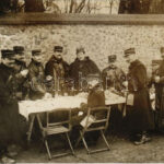 1907 Maneuver / Osztrák-magyar katonatisztek lakoma közben / K.u.k. military officers. photo (fl)