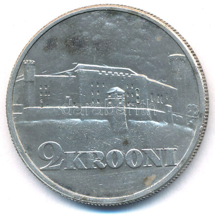 Észtország 1930. 2K Ag 'Toompea' T:2 patina Estonia 1930. 2 Krooni Ag 'Toompea' C:XF patina Krause KM#20