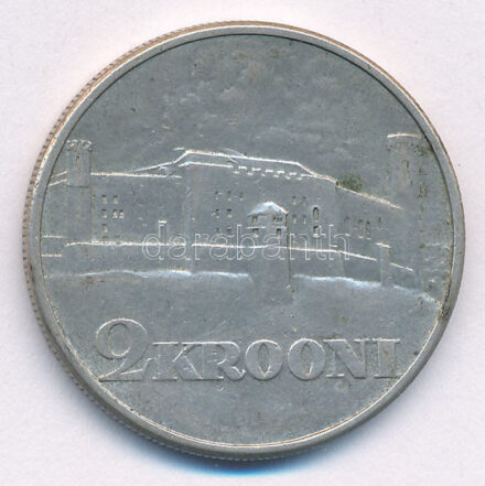 Észtország 1930. 2K Ag 'Toompea' T:2 patina Estonia 1930. 2 Krooni Ag 'Toompea' C:XF patina Krause KM#20