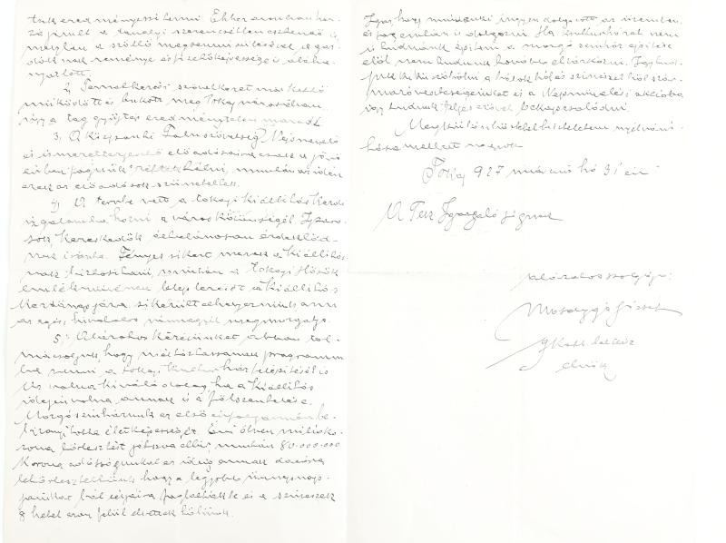 1927 Tokaj, Országos Földműves Szövetségnek címzett levél - Image 2
