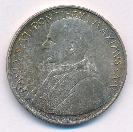 Vatikán 1967. 500L Ag 'VI. Pál' T:1- patina Vatican 1967. 500 Lire Ag 'Paulus VI' C:AU patina Krause KM#99