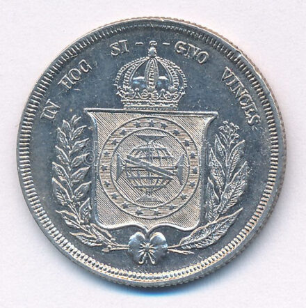 Brazília 1861. 500R Ag T:1-,2 Brazil 1861. 500 Reis Ag C:AU,XF Krause KM# 464