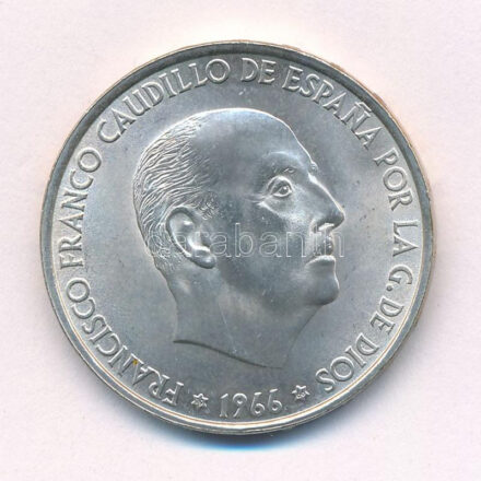 Spanyolország 1966. (68) 100P Ag 'Franco' T:1- Spain 1966. (68) 100 Pesetas Ag 'Franco' C:AU Krause KM#797