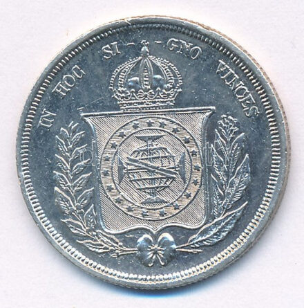 Brazília 1863. 500R Ag T:1-,2 Brazil 1863. 500 Reis Ag C:AU,XF Krause KM# 464