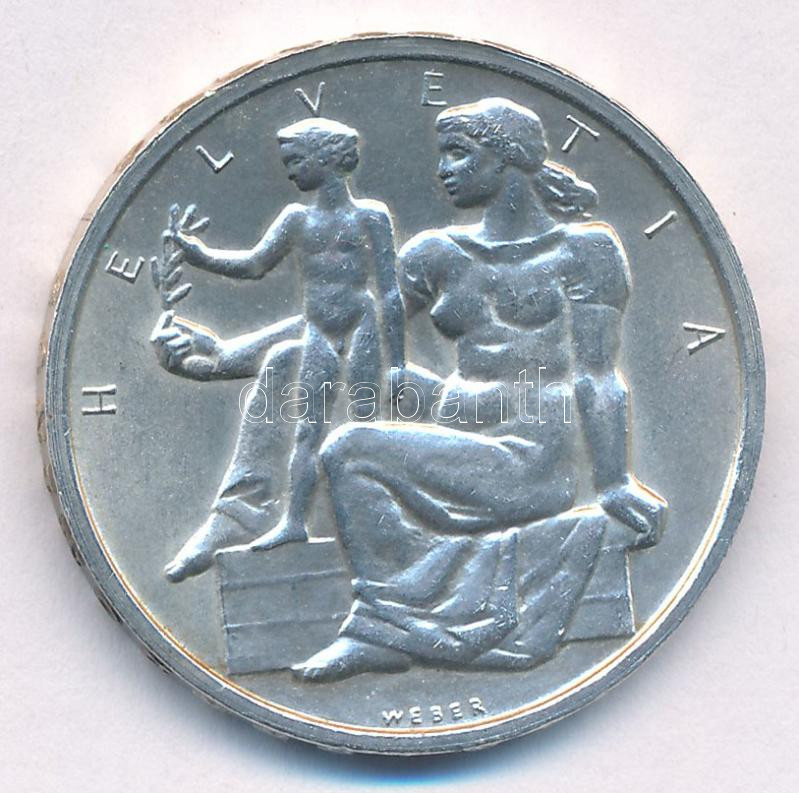 Svájc 1948B 5Fr Ag 'Svájci Alkotmány Centenáriuma' T:1- Switzerland 1948B 5 Francs Ag 'Swiss Constitution Centennial' C:AU Krause KM#48 - Image 2