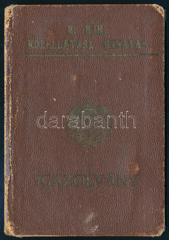 1942 M. Kir. Közellátási Hivatal fényképes igazolvány, kissé viseltes - Image 2