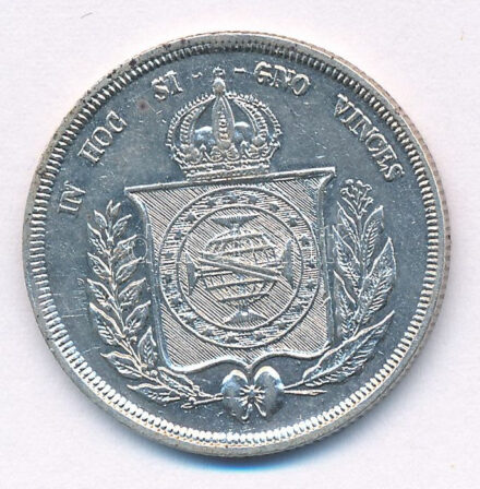 Brazília 1860. 500R Ag T:1- kis patina Brazil 1860. 500 Reis Ag C:AU small patina Krause KM# 464