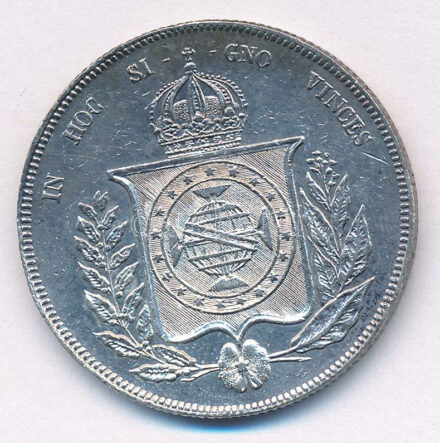Brazília 1862. 1000R Ag (12,74g) T:1-,2 Brasil 1862. 1000 Reis Ag (12,74g) C:AU?XF Krause KM#465