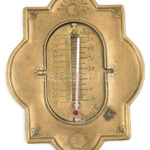 Réz fali hőmérő Celsius + Farenheit jelzéssel Nap és Hold ábárzolással 21 cm