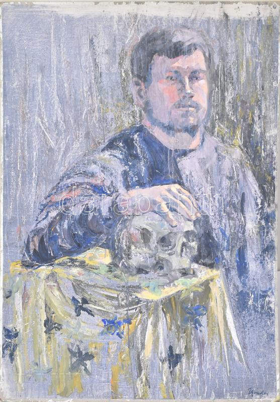 Kondor jelzéssel: Portré. Olaj, karton. 100x70 cm