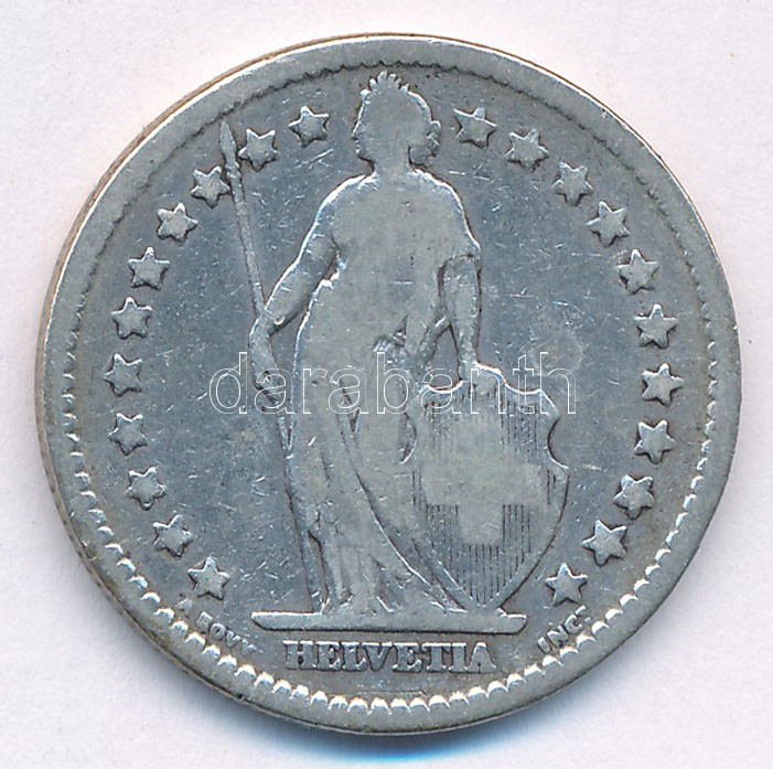 Svájc 1874B 2Fr Ag T:3 Switzerland 1874B 2 Francs AG C:F Krause Y#32 - Image 2