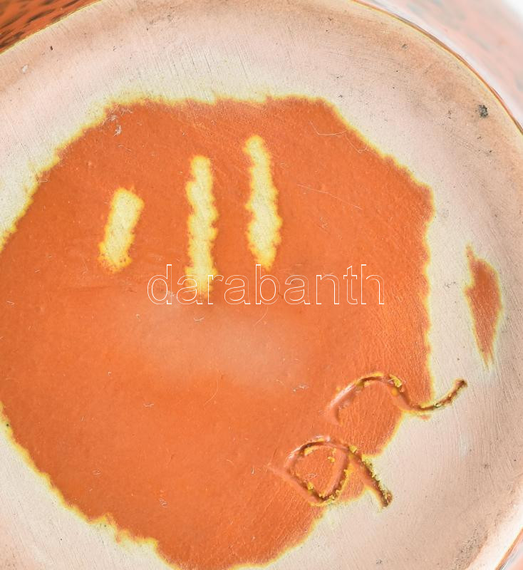 Tófej retró mázas kerámia váza, jelzés nélkül, minimális kopással, m: 16,5 cm - Image 2