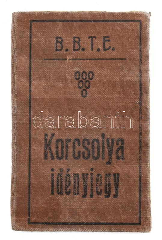 1938 BTE fényképes korcsolyajegy igazolvány