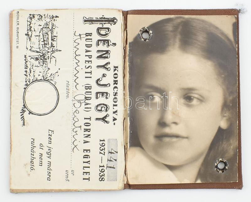 1938 BTE fényképes korcsolyajegy igazolvány - Image 2