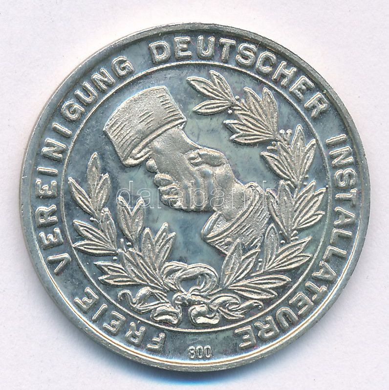 Németország DN 'Kiváló teljesítményért - Német Dolgozók Szövetsége Saarbrücken 1903' kétoldalas Ag emlékérem (10,10g/0,800/30mm) T:1- Németország DN 'For excellent performance - Association of German Workers Saarbrücken 1903'