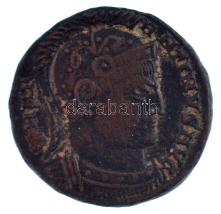 Római Birodalom / Siscia / I. Constantinus 320. AE Follis bronz (3,40g) T:1-,2 patina Roman Empire / Siscia / Constantine I 320. AE Follis bronze 'CONST-ANTINVS AVG / VIRTVS EXERCIT - VOT XX - S-F - HL - ASIS star' (3,40g) C:AU,XF patina RIC VII