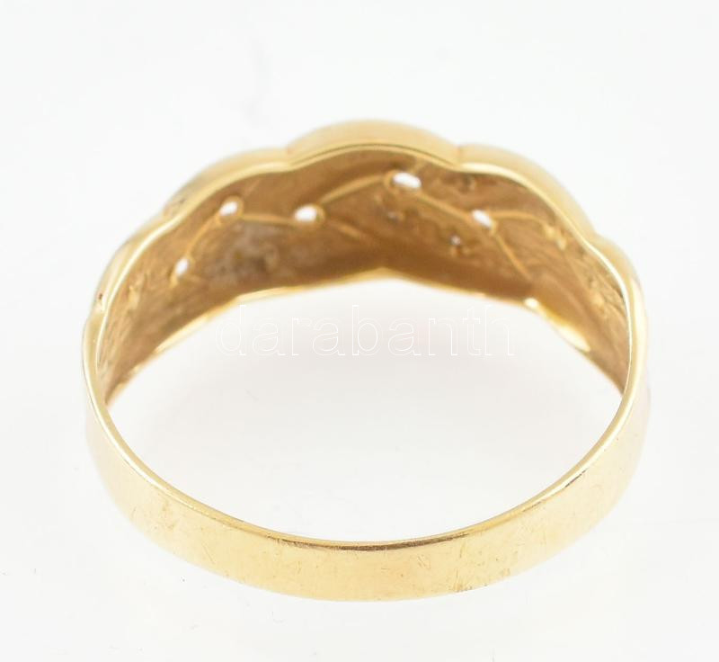Arany (Au/14k) brilles gyűrűr, jelzett, m: 57, bruttó: 1,8g - Image 3