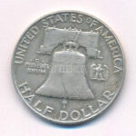Amerikai Egyesült Államok 1958D 1/2$ Ag 'Franklin' T:2 USA 1958D 1/2 Dollar Ag 'Franklin' C:XF Krause KM#199 - Image 2