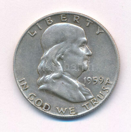 Amerikai Egyesült Államok 1959D 1/2$ Ag 'Franklin' T:1- USA 1959D 1/2 Dollar Ag 'Franklin' C:AU Krause KM#199