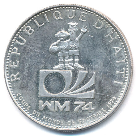 Haiti 1973. 25G Ag 'Labdarúgó Világbajnokság' T:1- (PP) Haiti 1973. 25 Gourdes Ag 'World Soccer Championship Games' C:AU (PP) Krause KM#103