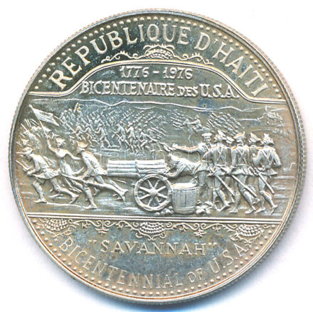 Haiti 1974. 25G Ag 'USA bicentenárium' T:1- kis patina Haiti 1974. 25 Gourdes Ag 'USA Bicentenial' C:AU small patina