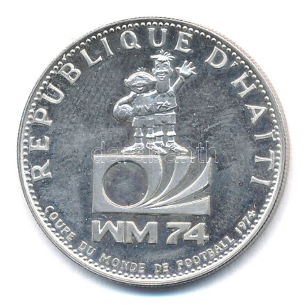 Haiti 1973. 25G Ag '1974-es Labdarúgó Világbajnokság' T:1- (PP) Haiti 1973. 25 Gourdes Ag '1974 World Cup' C:AU (PP) Krause KM# 103
