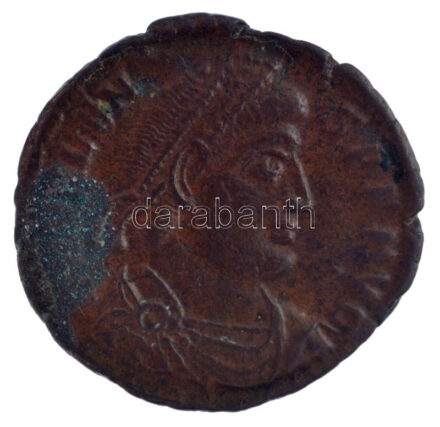 Római Birodalom / Siscia / Valens 364-367. AE3 bronz (2,03g) T:2 patina Roman Empire / Siscia / Valens 364-367. AE3 bronze 'DN VALEN-S PF AVG / SECVRITAS REIPVBLICAE - DASISC' (2,03g) C:XF patina RIC IX 7b, type iv