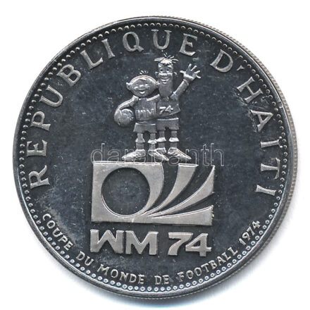 Haiti 1973. 25G Ag '1974-es Labdarúgó Világbajnokság' T:1- (PP) patina Haiti 1973. 25 Gourdes Ag '1974 World Cup' C:AU (PP) patina Krause KM# 103