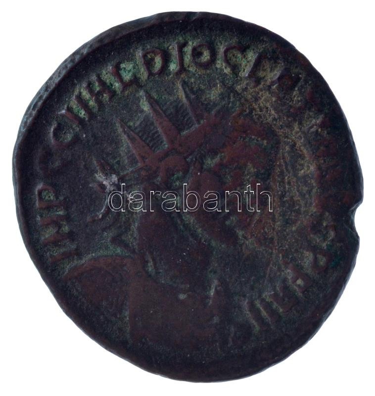 Római Birodalom / Ticinum / Diocletianus 285. AE Antoninianus bronz (3,42g) T:2- patina Roman Empire / Ticinum / Diocletian 285. AE Antoninianus bronze 'IMP CC VAL DIOCLETIANVS PF AVG / IOVI CONSERVAT - VXXIT' (3,42g) C:VF patina RIC V 220A