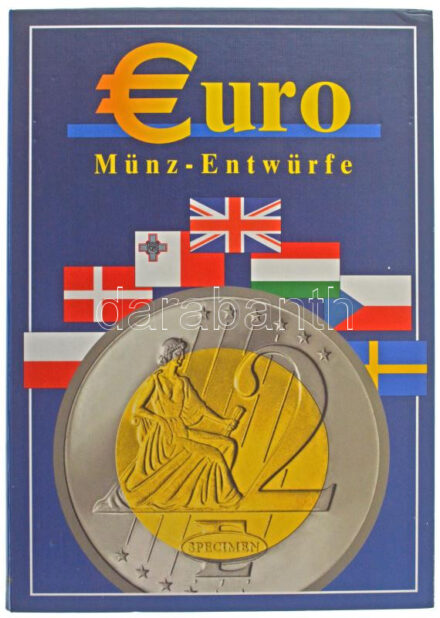 2003. 45xklf Euro érmetervezet/próbaveret. Teljes sorok: Dánia, Svédország, Csehország, Lengyelország. Hiányos sorok: Málta (20c hiányzik), Magyarország (1E és 2E hiányzik) eredeti albumban, összesen 7 ország számára, 56