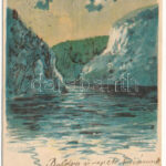 1902 Orsova, Kazán-szoros / Kasanenge / Le defilé du Kasan / Cazane / gorge. litho s: Heyer (r)