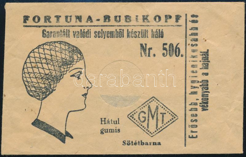 cca 1936 Fortuna-Rubikopf hajháló tasakja
