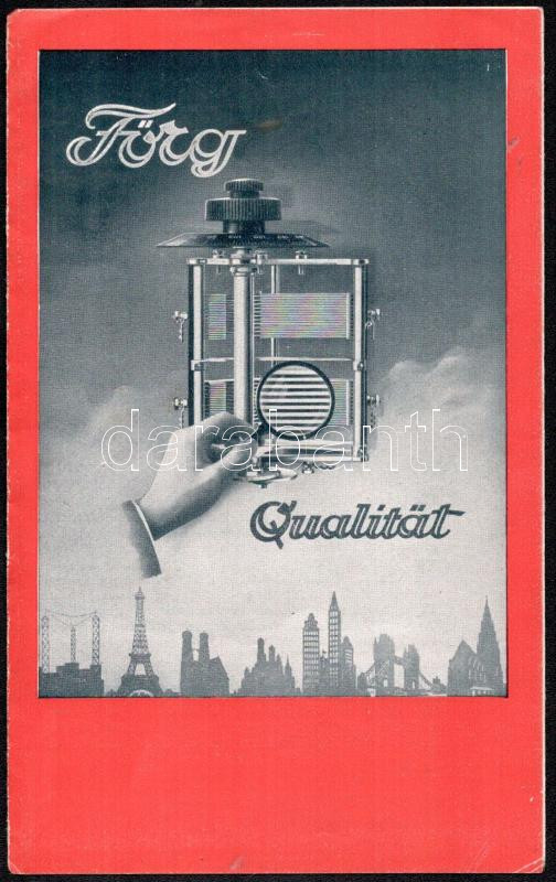 cca 1930 Förg kondenzátor katalógus, illusztrált