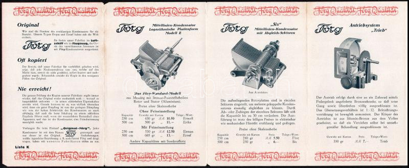 cca 1930 Förg kondenzátor katalógus, illusztrált - Image 2