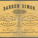 1870 Pest, Erzsébet tér 11. sz. Barber Simon posztó, nadrág, stb. raktár kétoldalas számla, 2 db okmánybélyeggel
