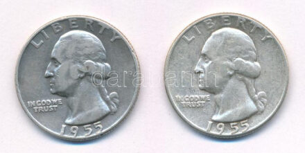 Amerikai Egyesült Államok 1955. 25c Ag (2x) T:2- USA 1955. 25 Cent Ag (2x) C:VF