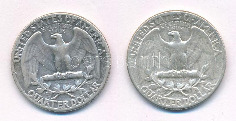 Amerikai Egyesült Államok 1955. 25c Ag (2x) T:2- USA 1955. 25 Cent Ag (2x) C:VF - Image 2