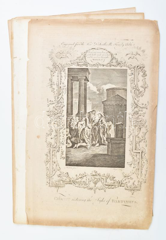 cca 1800 5 db nagy méretű vallási témájú illusztráció. Rézmetszetek. Lapméret 24x36 cm
