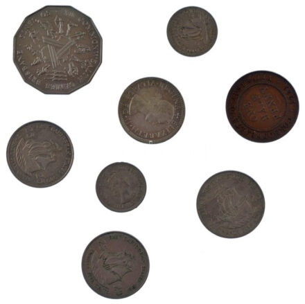 Ausztrália 1929. 1/2p bronz 'V. György' + 1Sh Ag 'II. Erzsébet' + 1982. 50c Cu-Ni 'XII. Nemzetközösségi Játékok - Brisbane' + Kelet-Karibi Államok 1956-1989. 10c-25c 'II. Erzsébet' (5db, 4xklf) T:1--2- Australia 1929. 1/2 Penny bronze