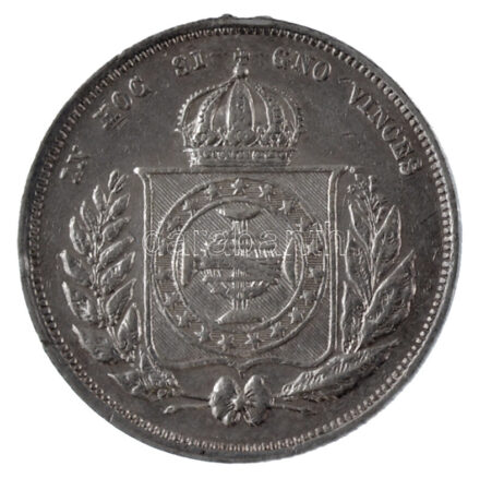 Brazília 1859. 200R Ag T:2,2- ph. Brazil 1859. 200 Réis Ag C:XF,VF Krause KM#469