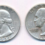 Amerikai Egyesült Államok 1957. 25c Ag + 1957D. 25c Ag T:2- USA 1957. 25 Cent Ag + 1957D. 25 Cent Ag C:VF