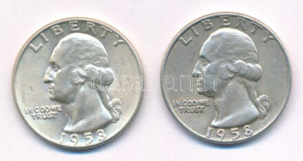 Amerikai Egyesült Államok 1958D 25c Ag (2x) T:1-,2 USA 1958D. 25 Cent Ag (2x) C:AU,XF