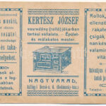 1910 Nagyvárad, Oradea; Kertész József vasredőny (rolló) üzletének reklámlapja. Szilágyi Dezső utca 6. (Bodánszky ház) / iron blind shop advertisement (b)