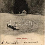 1908 Dézna, Dezna; halastó, csónakázók / lake, rowing boat (kis szakadás / small tear)