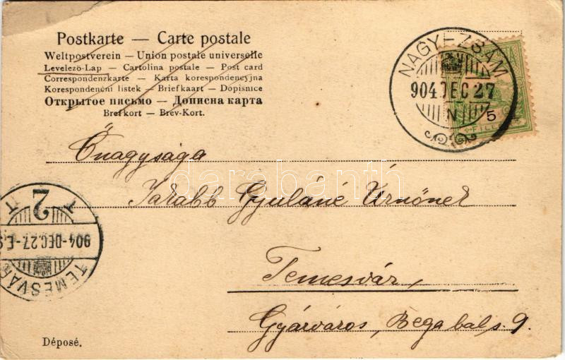 1904 Nagyzsám, Nagy-Zsám, Großscham, Sama, Jamu Mare; templom, paplak, iskola / church, parish, school (EM) - Image 2