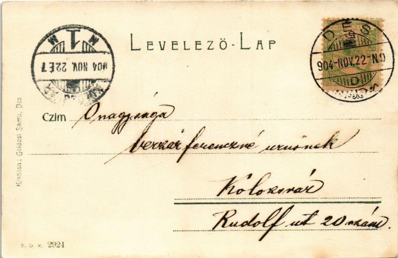 1904 Dés, Dej; látkép. Gálócsi Samu kiadása / general view - Image 2
