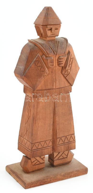 Jelzés nélkül: Szovjet fafaragás, szép állapotban, m: 23 cm
