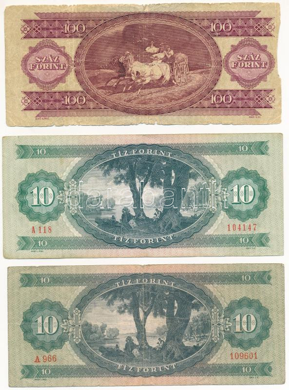 1975. 10Ft (2x) + 1975. 20Ft + 1984. 100Ft + 2007. 200Ft T:III,III- folt, ly., szakadás - Image 2