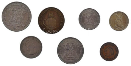 7xklf érméből álló tétel, közte Sao Tomé és Principe 1977. 2D-10D Cu-Ni 'FAO' (3xklf) T:1-2- 7xdiff coin lot, within Sao Tomé & Principe 1977. 2 Dobras - 10 Dobras Cu-Ni 'FAO' (3xdiff) C:UNC-VF