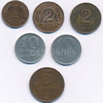 Lettország 1922. 5s bronz + 10s Ni (2db) + 1939. 1s bronz + 2s bronz (2db) T:2,2- ph. Latvia 1922. 5 Santimi bronze + 10 Santimu Ni (2pcs) + 1939. 1 Santims bronze + 2 Santims bronze (2pcs) C:XF,VF